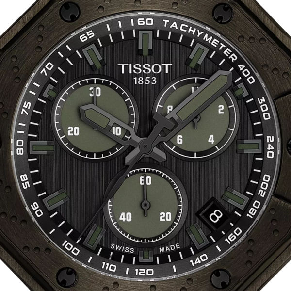 Montre Tissot T-Race Chronograph PVD Vert Bracelet Caoutchouc