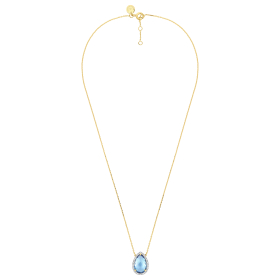Collier Morganne Bello Alma Topaze Swiss Blue Diamants Or Jaune