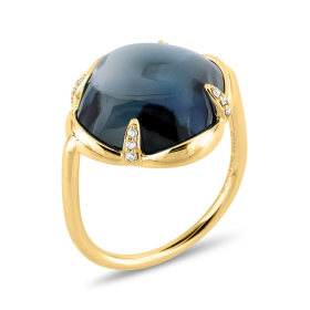 Bague Morganne Bello Songe Topaze Blue London Diamants Or Jaune