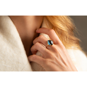 Bague Morganne Bello Songe Topaze Blue London Diamants Or Jaune