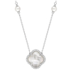 Collier Morganne Bello Victoria Perle Nacre Blanche Diamants Or Blanc