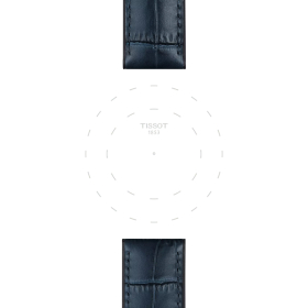 Bracelet Tissot cuir bleu et caoutchouc 22mm