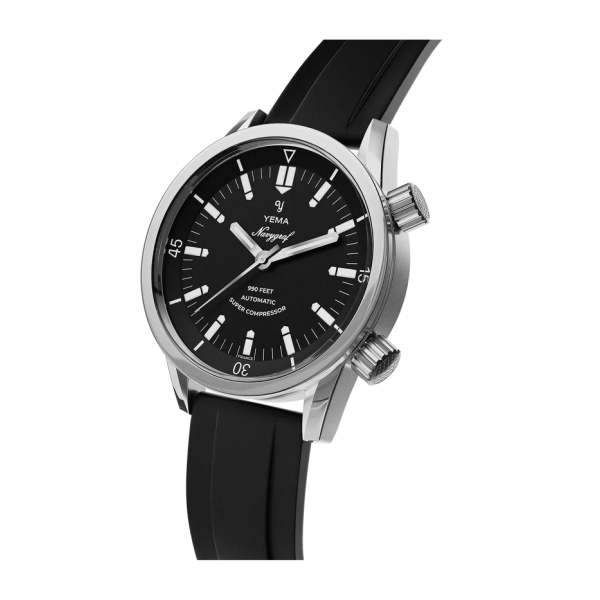 Montre Yema Navygraf Super Compressor Cadran Noir Bracelet Caoutchouc
