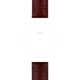 Bracelet Tissot cuir brun et caoutchouc 22mm