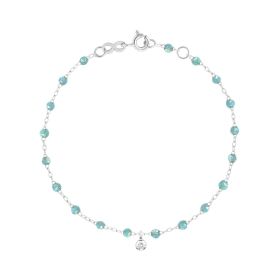 Bracelet gigi CLOZEAU Suprême Or Blanc & 1 Diamant 17cm