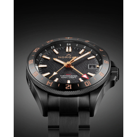 Montre Norqain Adventure Neverest GMT Glacier 41mm Bracelet Caoutchouc Noir