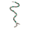 Bracelet Mano J Cubes enTitane Sphères Malachite Fermoir Or Blanc 9kt