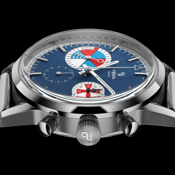 Montre Yema Yachtingraf Croisière Meca-quartz Cadran Bleu Bracelet Acier