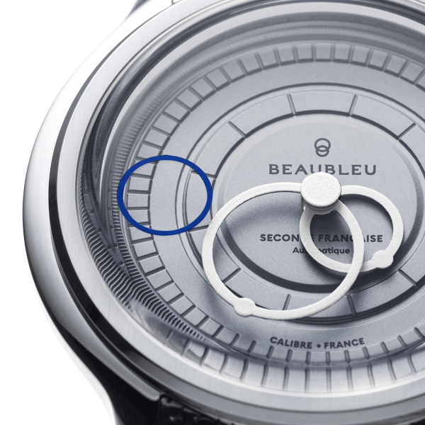Montre Beaubleu Seconde Française 2024 Gris Perle Bracelet Acier