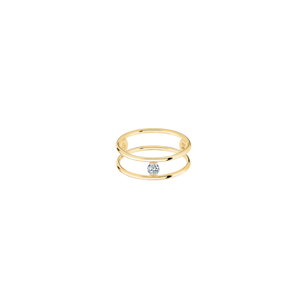 Bague La Brune & La Blonde Hula Hoop Or Jaune Diamant 0.1ct