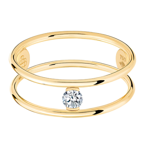 Bague La Brune & La Blonde Hula Hoop Or Jaune Diamant 0.1ct