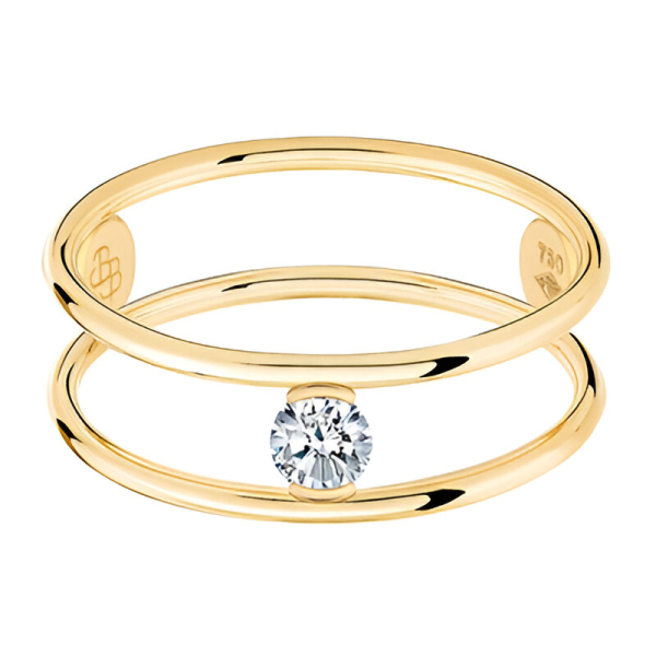 Bague La Brune & La Blonde Hula Hoop Or Jaune Diamant 0.2ct
