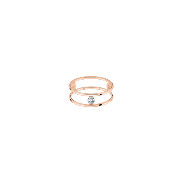 Bague La Brune & La Blonde Hula Hoop Or Rose Diamant 0.1ct