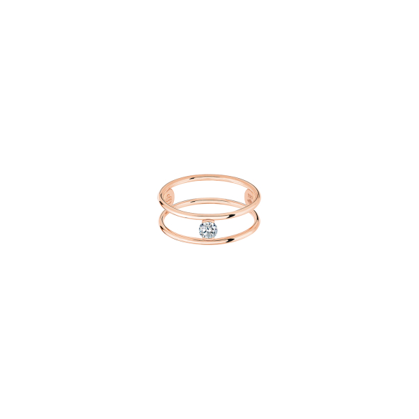 Bague La Brune & La Blonde Hula Hoop Or Rose Diamant 0.2ct