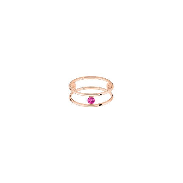 Bague La Brune & La Blonde Hula Hoop Or Rose Rubis 0.12ct