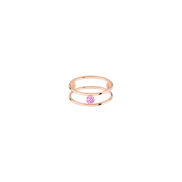 Bague La Brune & La Blonde Hula Hoop Or Rose Saphir Rose 0.23ct
