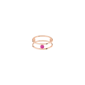 Bague La Brune & La Blonde Hula Hoop Or Rose Rubis 0.12ct