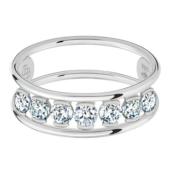 Bague La Brune & La Blonde Hula Hoop Merveilleuse Or Blanc