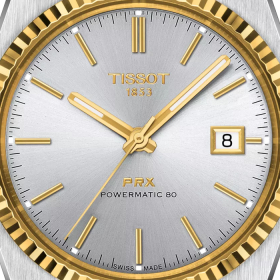 Montre Tissot PRX Powermatic 80 Steel & 18K Gold Cadran Argent Bracelet Acier