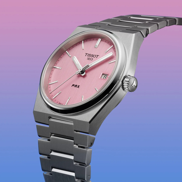 Montre Tissot PRX 35mm Cadran Rose Bracelet Acier inoxydable