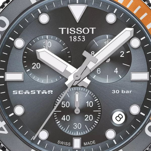 Montre Tissot Seastar 1000 Chronograph Cadran Gris Bracelet Caoutchouc