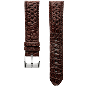 Bracelet March La.B Alligator Marron Perforé 20mm