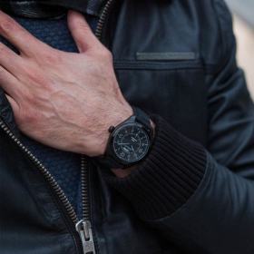 Bracelet Hamilton 20mm Khaki Field Caoutchouc Noir PVD Noir