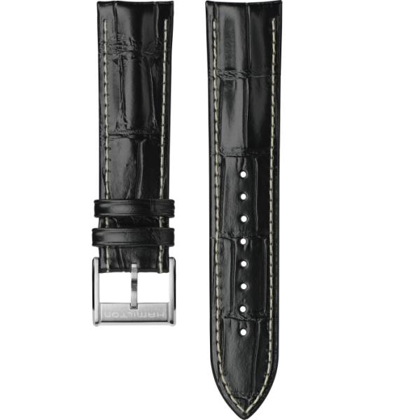 Bracelet Hamilton 22mm Khaki Field Cuir Noir