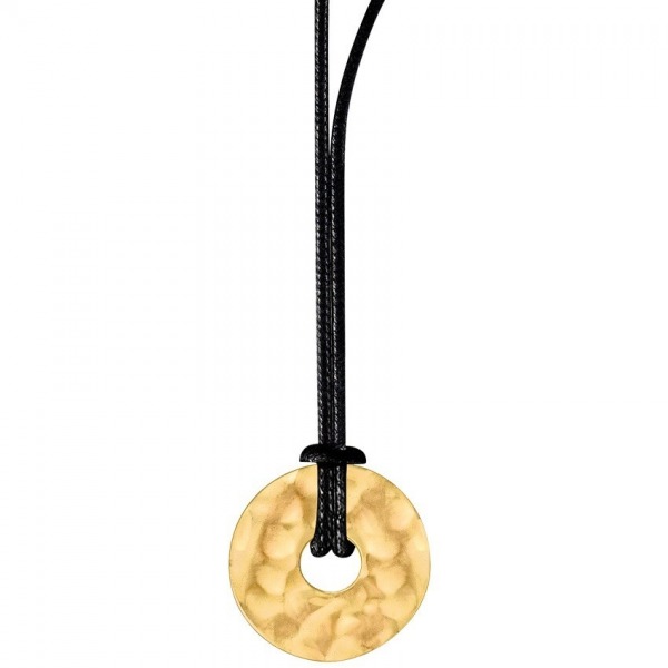 Pendentif Dinh Van Pi Chinois 23 mm or jaune  sur cordon noir.