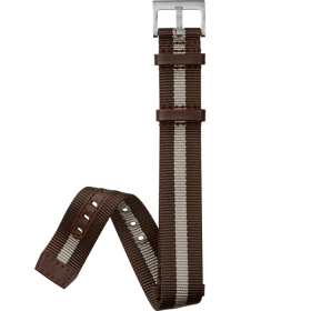 Bracelet Hamilton 20mm Khaki Field Nato Tissu Bicolore Brun