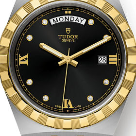 Montre Tudor Royal 41mm Boîtier Acier Cadran Champagne serti de diamants