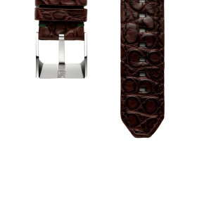 Bracelet March La.B Alligator Marron Perforé 20mm