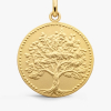 Médaille Arthus Bertand 23mm Arbre de Vie Relief Or Jaune Sablé