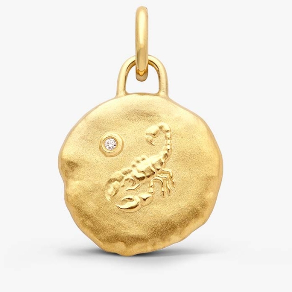 Médaille Arthus Bertand 15mm Scorpion Or Jaune Diamant