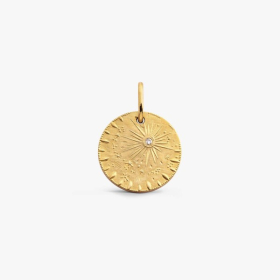Médaille Arthus Bertrand 18mm Pluie d'Etoiles Or Jaune Diamant