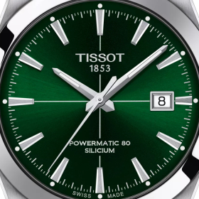 Montre Tissot Gentleman Powermatic 80 Silicium Bracelet Acier cadran vert