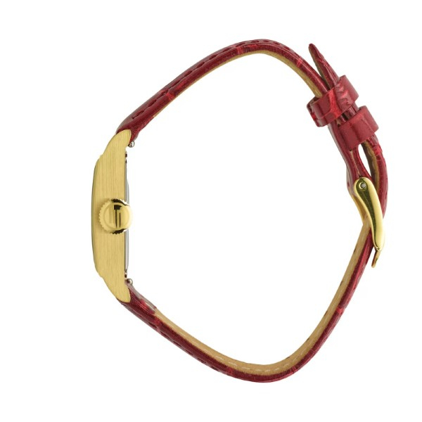 Montre LIP Churchill C18 Dorée Bracelet Cuir Rouge