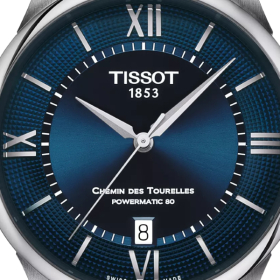 Montre Tissot Chemin des Tourelles Powermatic 80 Cadran Bleu Bracelet Acier
