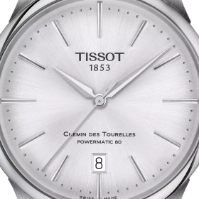 Montre Tissot Chemin des Tourelles Powermatic 80 Cadran Argent Bracelet Acier