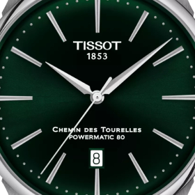 Montre Tissot Chemin des Tourelles Powermatic 80 Cadran Vert Bracelet Acier
