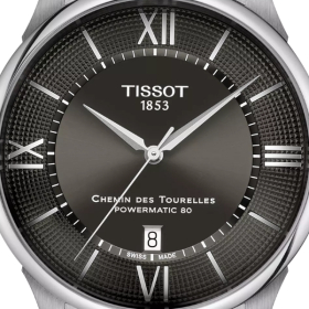 Montre Tissot Chemin des Tourelles Powermatic 80 Cadran Gris Bracelet Acier