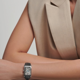 Montre Longines DolceVita Cadran Argenté Flinqué Bracelet Cuir Noir