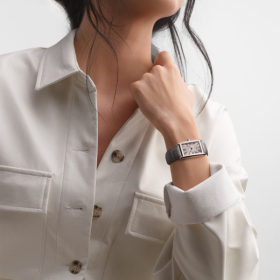 Montre Longines DolceVita Cadran Argenté Flinqué Bracelet Cuir Gris