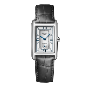 Montre Longines DolceVita Cadran Blanc Bracelet Cuir Gris