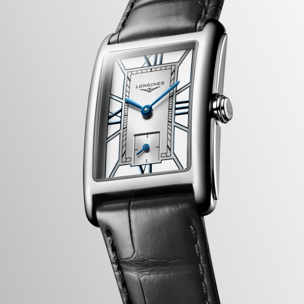 Montre Longines DolceVita Cadran Blanc Bracelet Cuir Gris