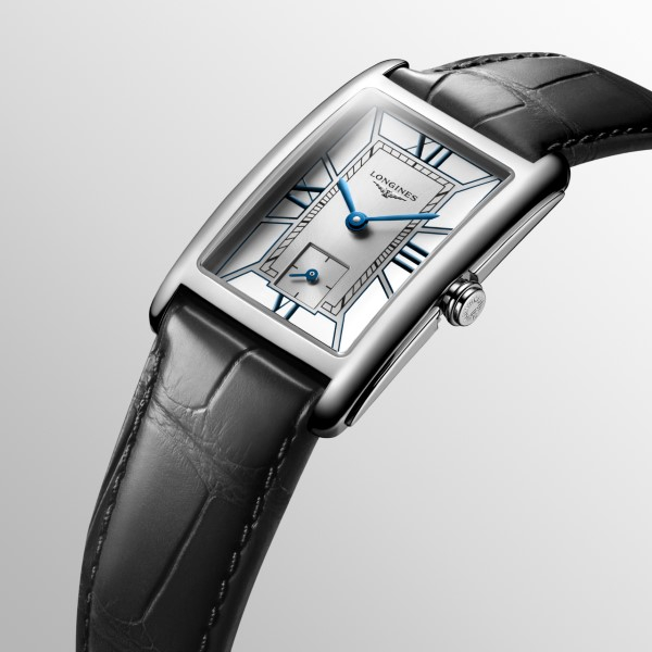 Montre Longines DolceVita Cadran Blanc Bracelet Cuir Gris