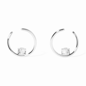 Créoles Le Cube Dinh Van Or Blanc & Diamants