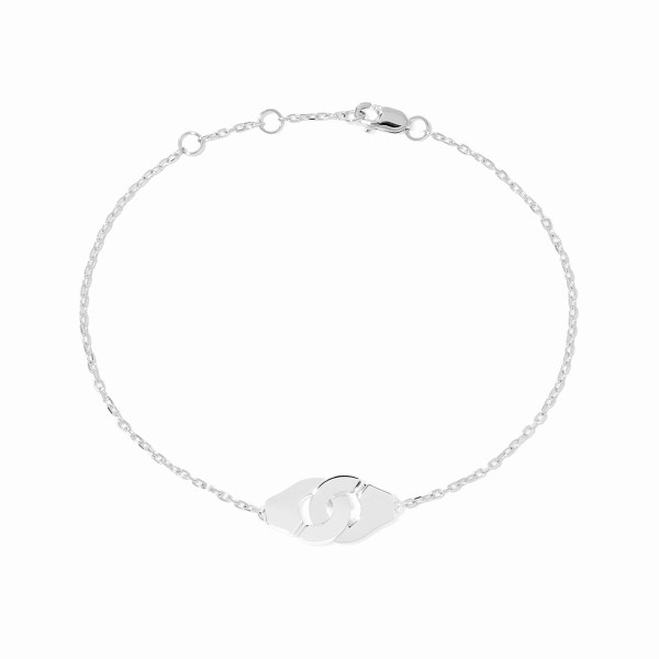 Bracelet Dinh Van Menottes R8 or blanc sur chaîne