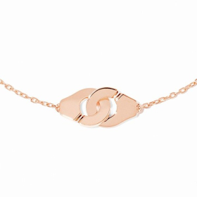 BraceletDinh Van Menottes R8 Or Rose sur chaîne