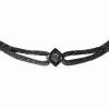 Bracelet Dinh Van sur cordon Le Cube Diamant titane noir et diamant noir